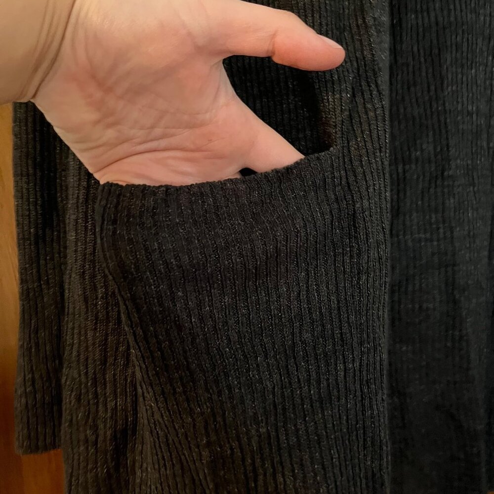 Eileen Fisher Black Cardigan Sweater Open Front Size XS - Picture 5 of 5